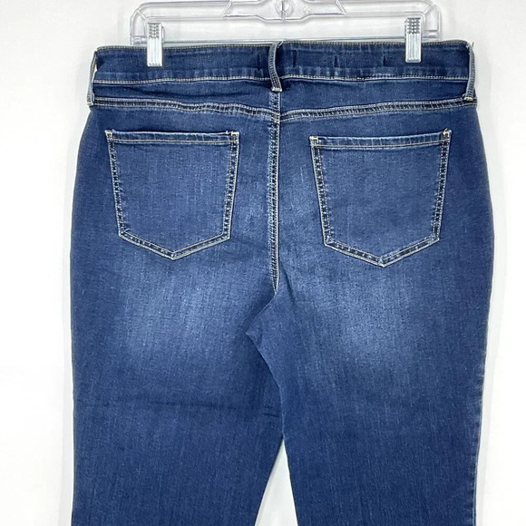 NYDJ Marilyn‎ Crop Straight Jeans Women Sz 12 Stretch Dark Wash Denim - Picture 6 of 10